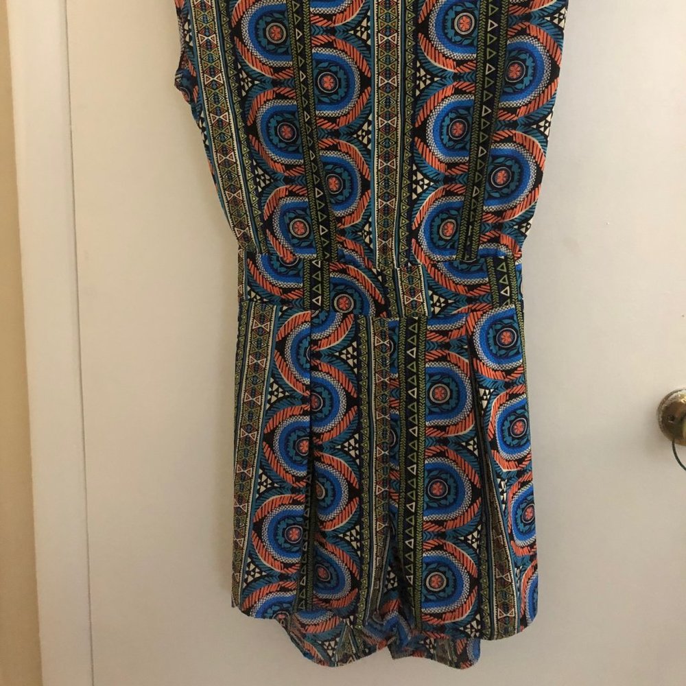 Boho Print Shorts Romper